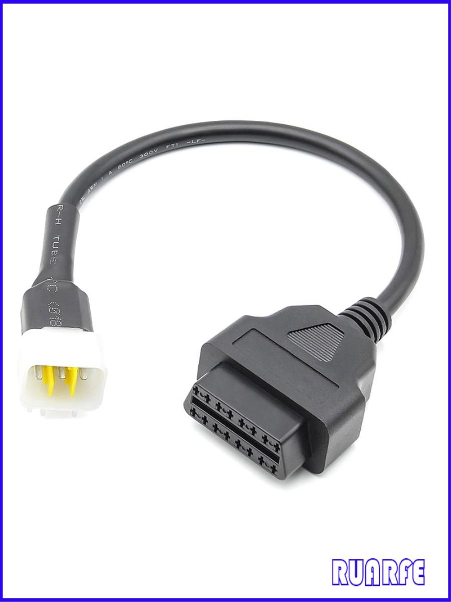 Адаптер-кабель 6-контактный DELPHI к OBD2 16-пиновому разъёму для диагностики мотоциклов/квадроциклов, совместим с CAN Bus