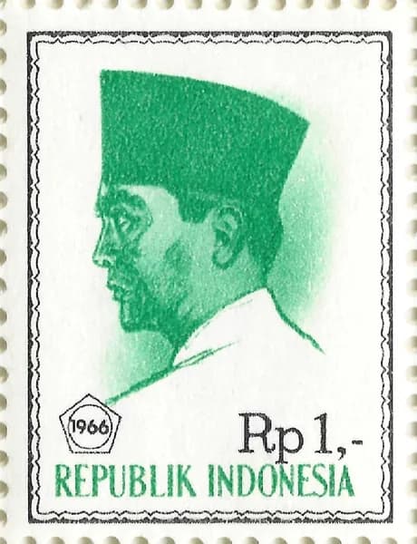 Почтовая марка 1966 Индонезия №528, Президент Сукарно - Марка н/с, MNH