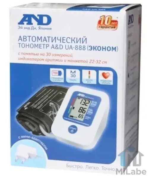 Тонометр AND UA-888 автоматический (Э) Эконом + Адаптер
