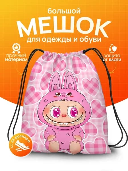 Мешок для обуви для девочек для сменки Лабубу Labubu