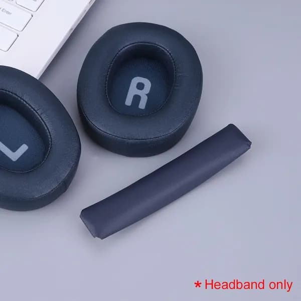 Амортизирующие накладки для головки наушников JBL TUNE 700BT, 710BT, 700BTNC, 750BT, 760BTNC, синие, из протеиновой кожи