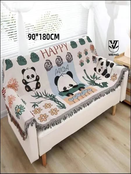 Плед двусторонний, новогодний , Хлопок, 180 см х 90 см
