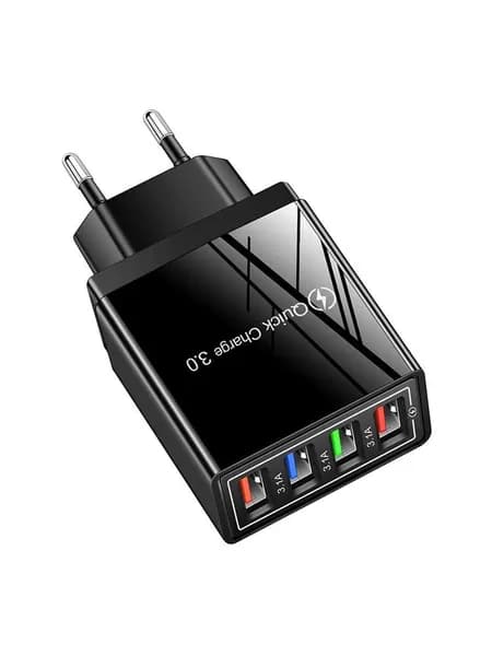 USB зарядное устройство 4 порта QC3.0 3A, быстрая зарядка