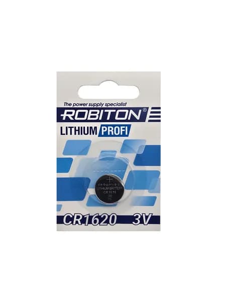 Батарейка Robiton CR1620 3V, литиевая, BL-1