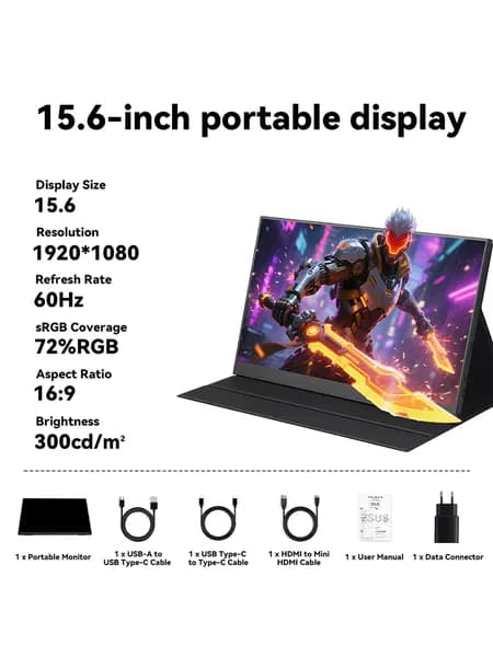 SOYO 15.6" Монитор, IPS, 1920x1080 Full HD, 60 Гц, черный