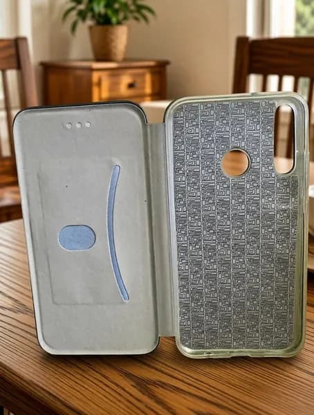 Чехол-книжка для Huawei P40 Lite E/ Honor 9C, черный искусственная кожа