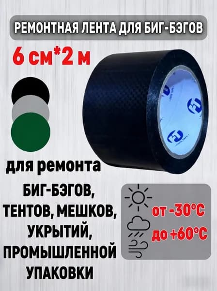 Скотч для ремонта тента 6см*2м синий / Ремонтная лента для тента