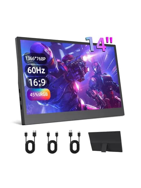 JSHIX 14" Монитор ZL14, TN, 1366x768 HD, 60 Гц, черный матовый