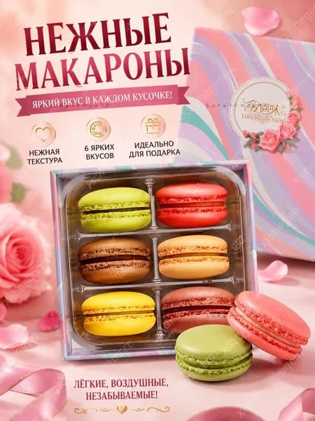 Набор десертов в подарочной упаковке, 6 штук, 6 ярких вкусов, нежная текстура идеальный подарокz