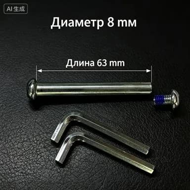 Ось 63 мм с втулками