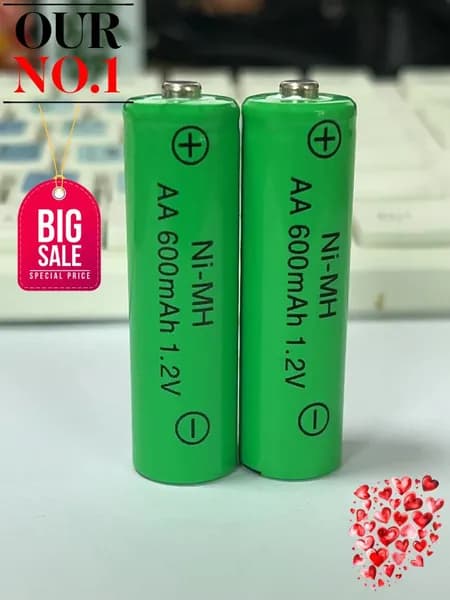 Перезаряжаемый NiMH аккумулятор 1,2 В, 600 мАч AA, подходит для фонариков, игрушек, часов, мышей, компьютеров..