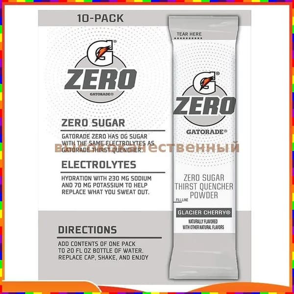 Изотонический порошковый стик Gatorade с вкусом миндаль и вишня, 10 шт.