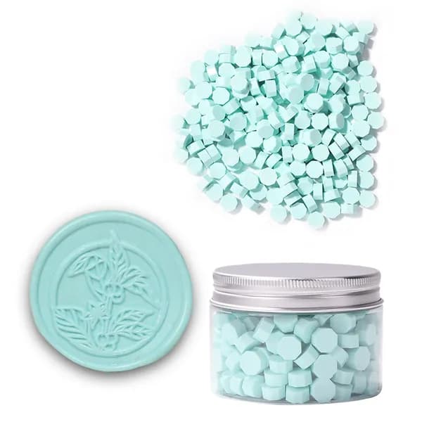 Воск для печатей Mint Green, восьмиугольный, 200 штук, в пластиковой бутылке