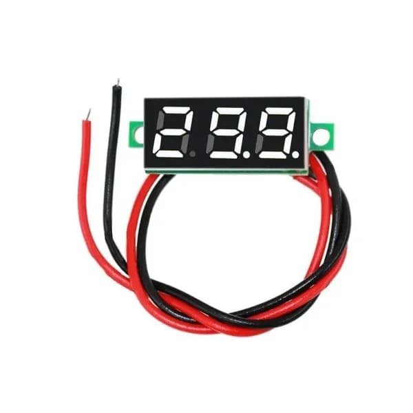 Вольтметр цифровой, Uвх3.5-30В DCV, 22x10x8,5мм, белые цифры, 2pin, постоянное напряжение, калибровка напряжения