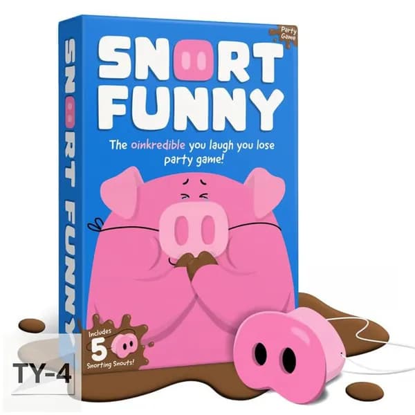 Игра на вечеринку Snort Funny с пятачками и 150 карточками вызовов