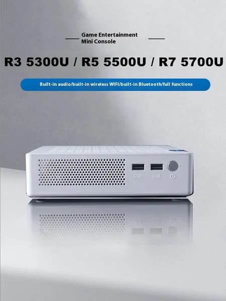 Мини-ПК Ryzen 7 5700U мини ПК (AMD Ryzen 7 5700U, RAM Отсутствует, AMD Radeon, Windows 11 Pro), 中国, серебристый
