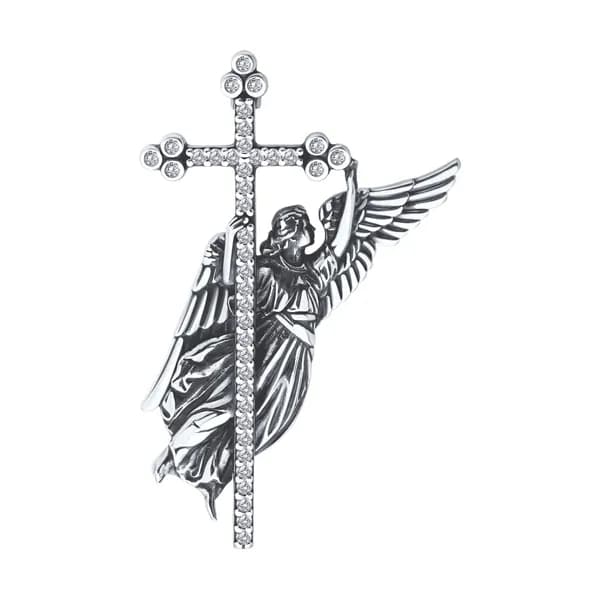 Diamant, Брошь из серебра с фианитами, 95-140-02336-1, декоративные, 925 проба
