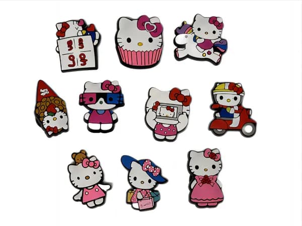 10 шт Hello Kitty Хелло Китти Клипсы для обуви . джибисты