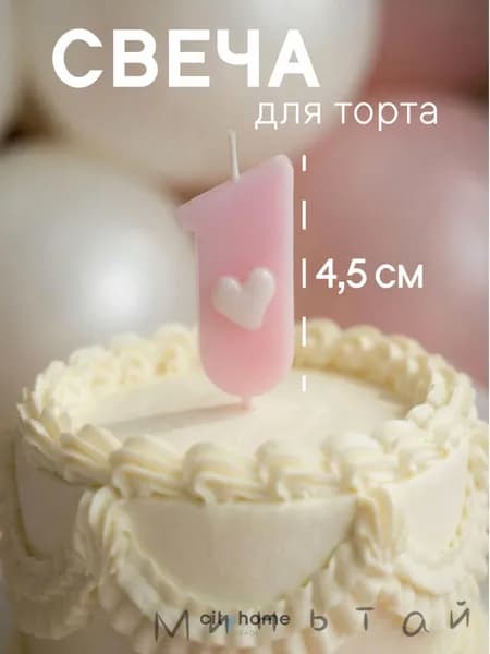 Cityhometrade Свечи для торта цифра 1 "8", 1 шт