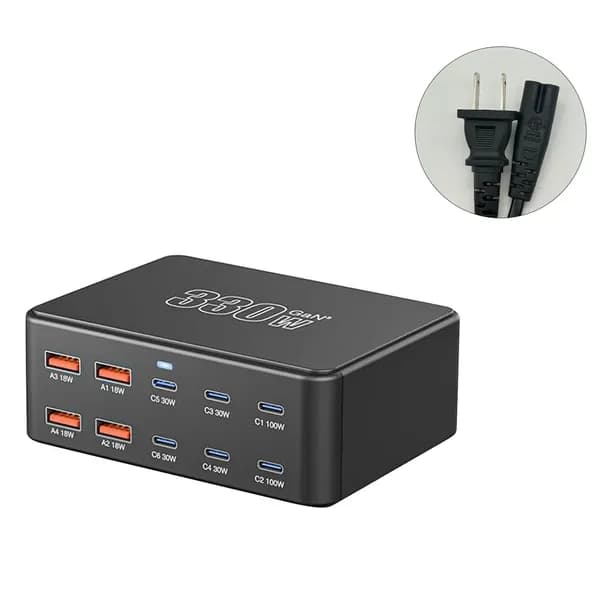Вместительная камера на 10 портов 330 Вт USB C для устройств с быстрой загрузкой