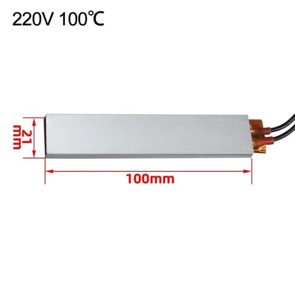 PTC нагревательная пластина 220V 100x21x5 мм, температура 60-270 C
