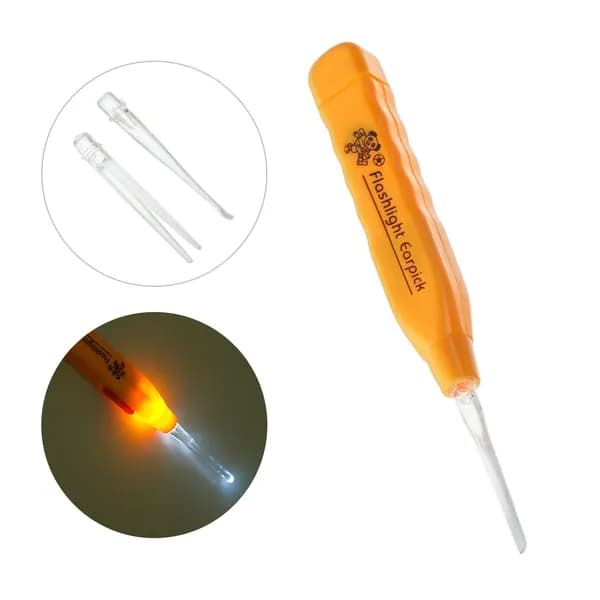 Палочка для чистки ушей LuazON LES-03, LED-подсветка, 3 насадки, от батареек (в комплекте)