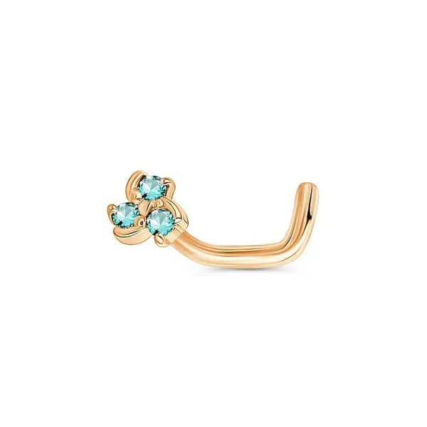 Пирсинг в нос с фианитами из красного золота 585 пробы 585GOLD