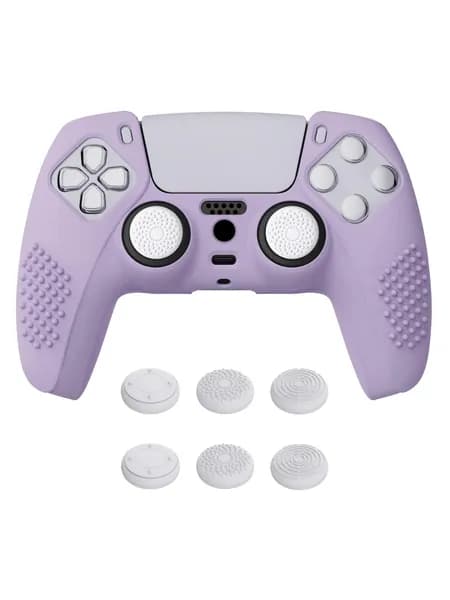 PlayVital 3D Studded Edition Противоскользящая силиконовая накладка для PS5 контроллера, мягкий резиновый чехол с 6 колпачками для стиков