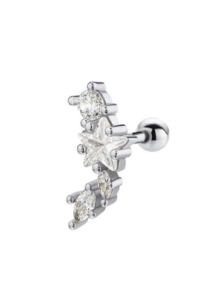 Серьга из серебра для пирсинга хряща, хеликса Геометрия
