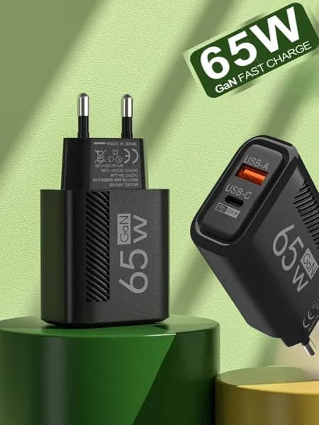 Многопортовое Зарядное Устройство, Зарядная Головка QC3.0, 1 USB + 1 PD,EU Plug