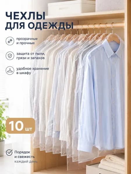 Чехол для одежды 100x60 см, 10 шт