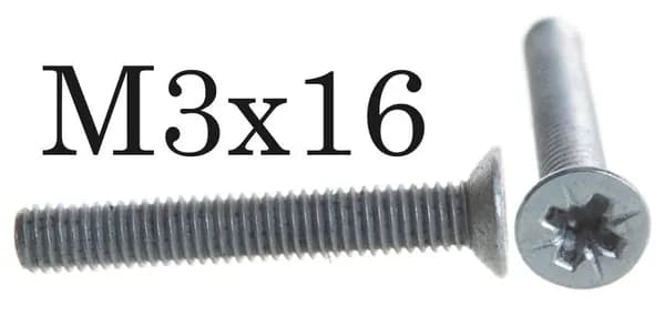 Винт Потайной M3x16 DIN 965, 20 шт.