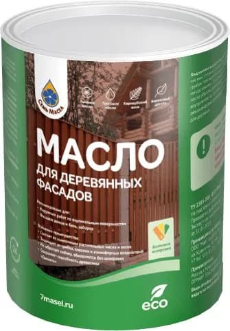 Семь Масел Масло для дерева, Матовое покрытие, 0.9 л, светло-желтый