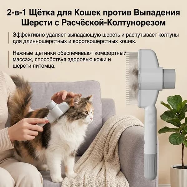 Расческа для удаления колтунов с самоочищающимся дизайном, для удаления подшерстка, подходит для кошек и собак, зеленая