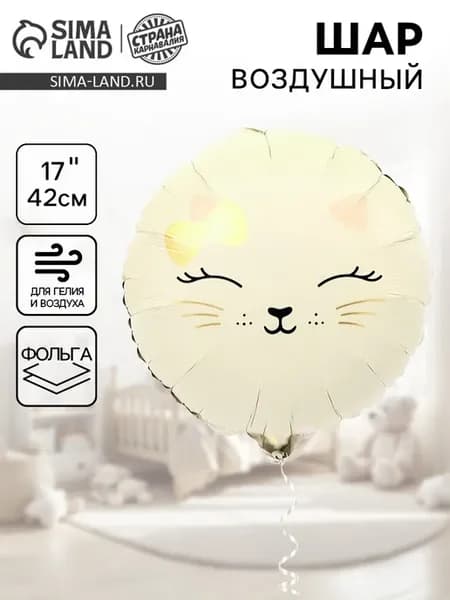Воздушный шар кошечка набор 5 шт фольгированных