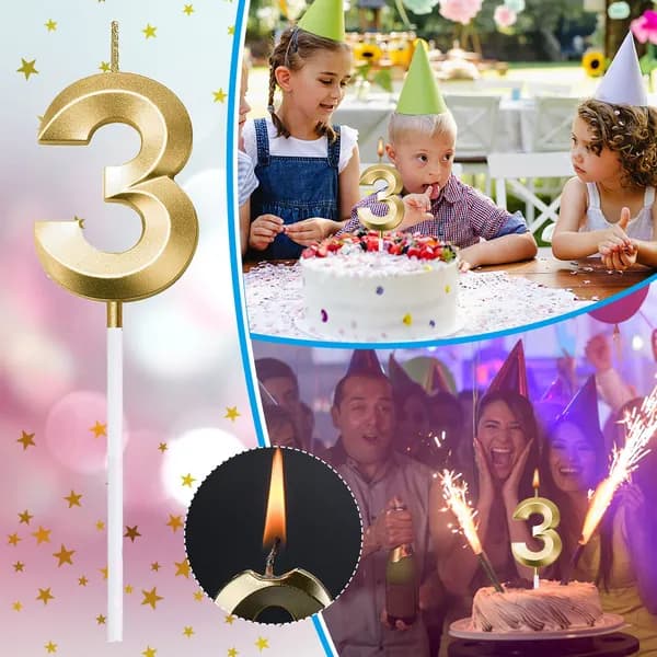 3,88 рубля Свечи для торта цифра 3, 1 шт