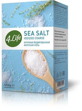Соль 4Life морская йодированная крупная, 1кг, 4 шт