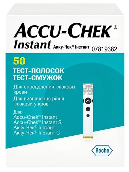 Accu-Chek Instant, тест-полоски для глюкометра, 50 шт.