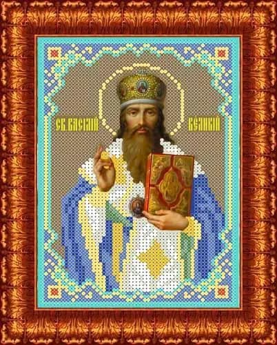 Схема для вышивания бисером Св.Василий Великий 19*12,5 см