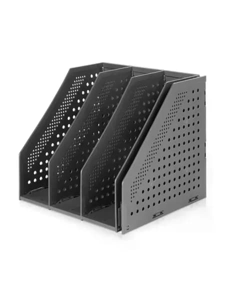Лоток вертикальный Deli 78996DGrey складной 4 отделения тем