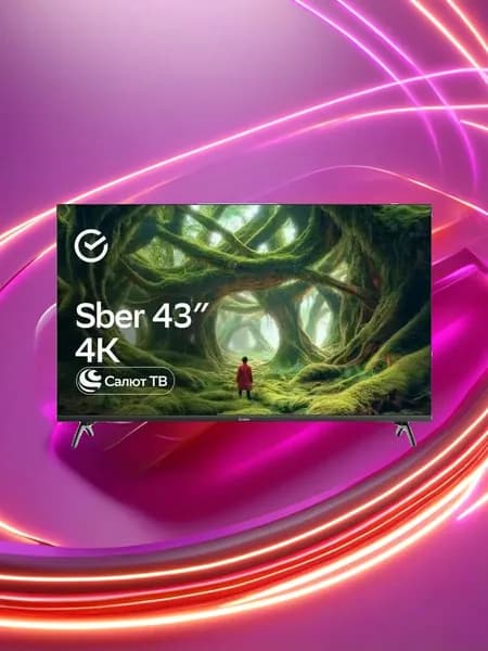 SBER Телевизор SDX-43U5500DBA 43″ 4K UHD, черный