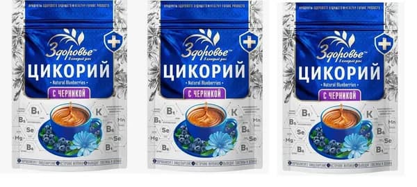 Здоровье Цикорий гранулированный с черникой, 85г, 3шт