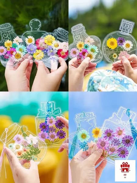 Прозрачные закладки из сухоцветов,20 штук