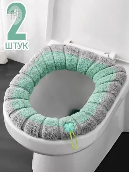 Моющиеся накладки на сиденье унитаза, мягкая грелка-чехол,2 шт