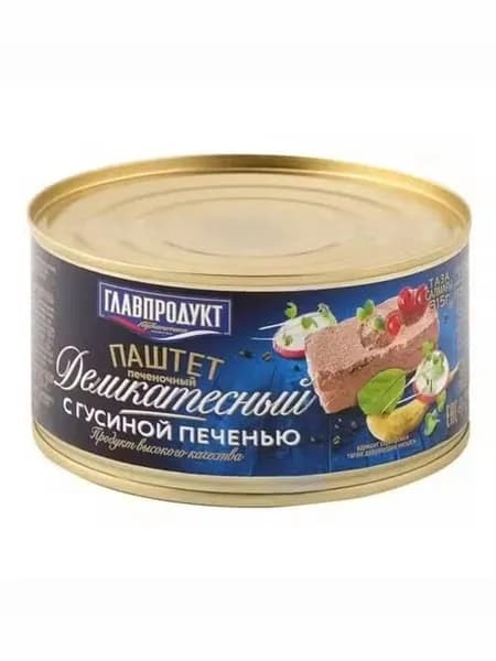 Паштет печеночный Главпродукт Деликатесный гусиная печень 315 г