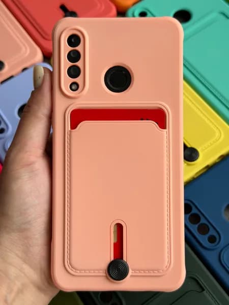 Чехол на Huawei P30 Lite / Honor 20 lite / Honor 20S светло-розовый с карманом для карт