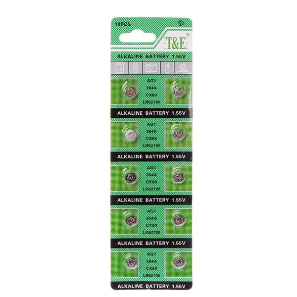 Кнопка щелочной батареи AG1 1.55V Cell Coin Alkaline Battery AG1 для пальцевого освещения цепи лампы