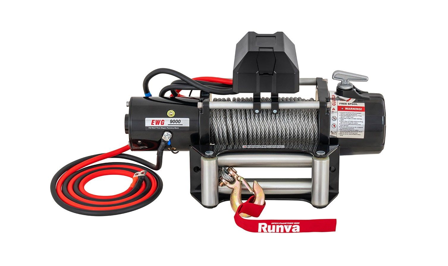 Лебёдка автомобильная электрическая 12V Electric Winch Magnum (made by Runva) 9000 lbs 4200 кг (стальной трос)