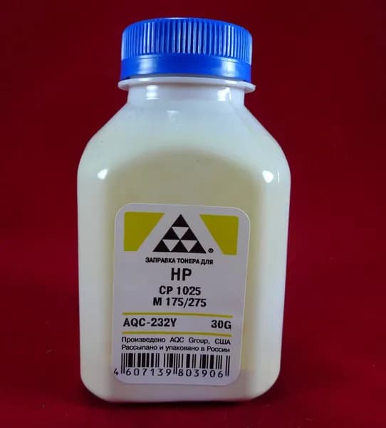Тонер для принтера AQC, 30г, желтый, AQC-232Y