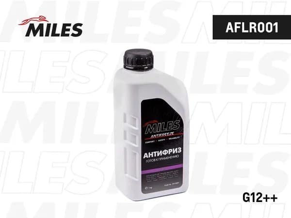 Антифриз лобридный готовый фиолетовый MILES G12++, 1 литр, для Bugatti, Porsche, Bentley (AFLR001)